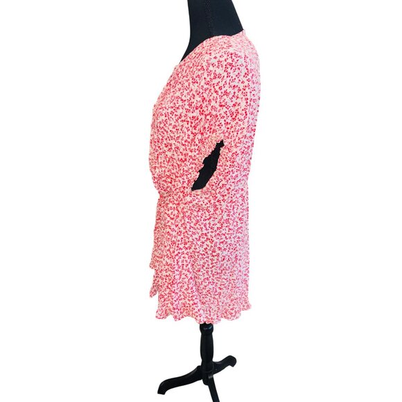 Free People One Fine Day Floral-Print Mini Dress Red White Romantic Cottage Core - Picture 7 of 14
